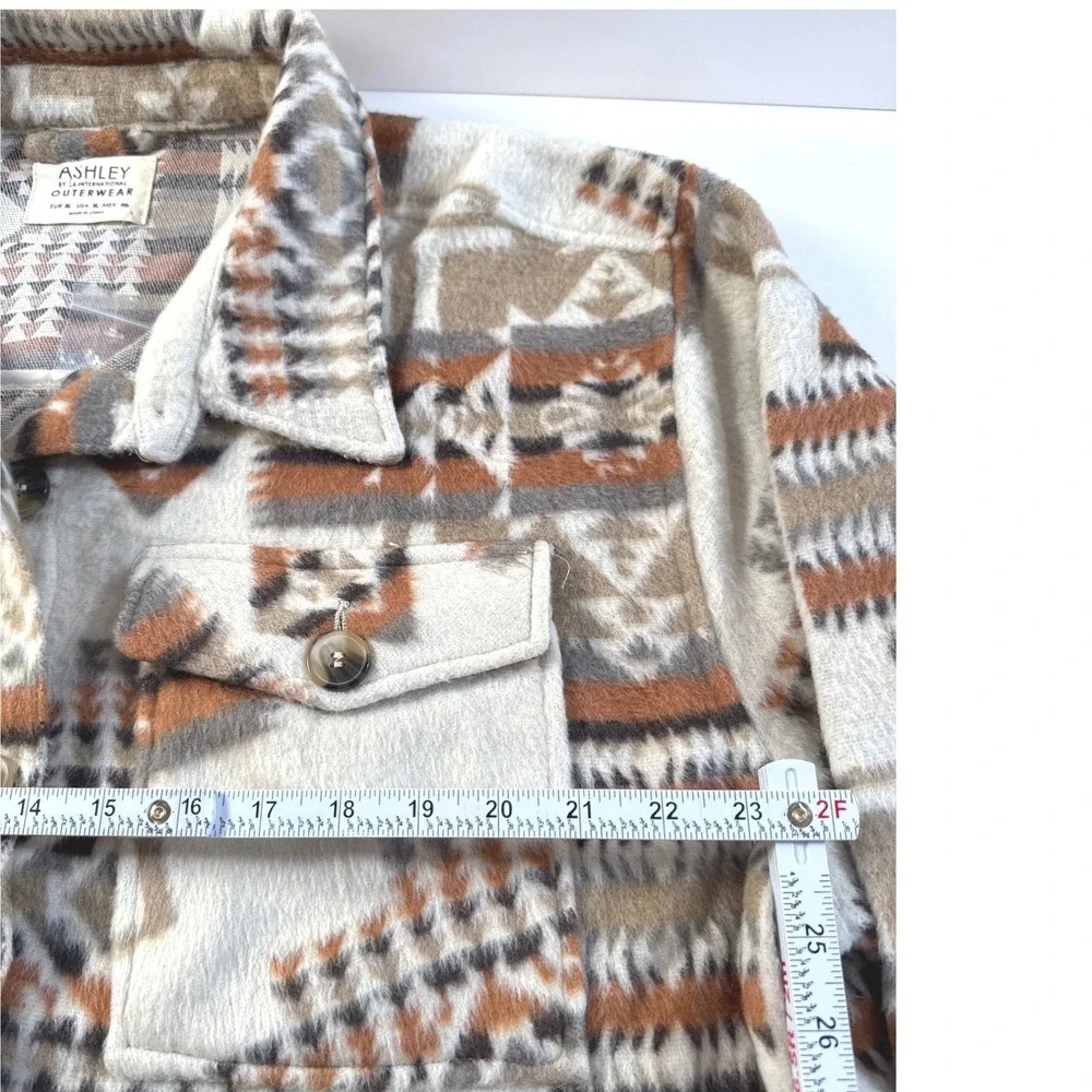 ASHLEY by 26 International Geometric Shacket Outerwear Women's‎ Size XL Aztec